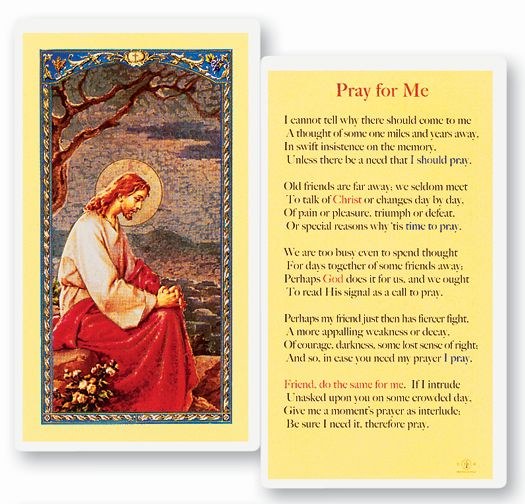PRAY FOR ME PRAYER CARD