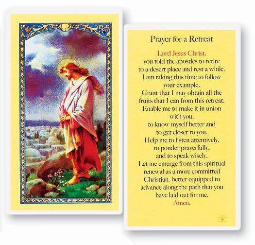 PRAYER FOR A RETREAT PRAYER CARD