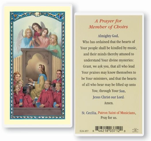 CHOIR- ST CECILIA PRAYER CARD