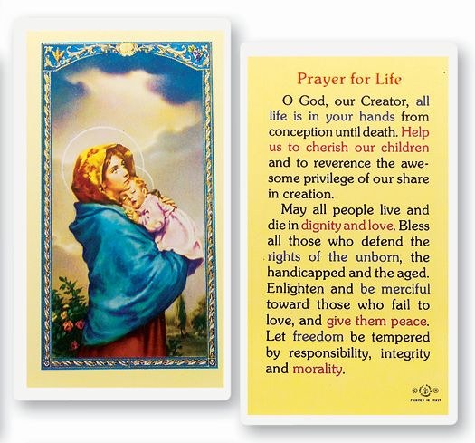 PRAYER FOR LIFE PRAYER CARD