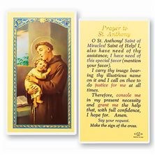 PRAYER TO ST. ANTHONY LAMINATED PRAYER CARD