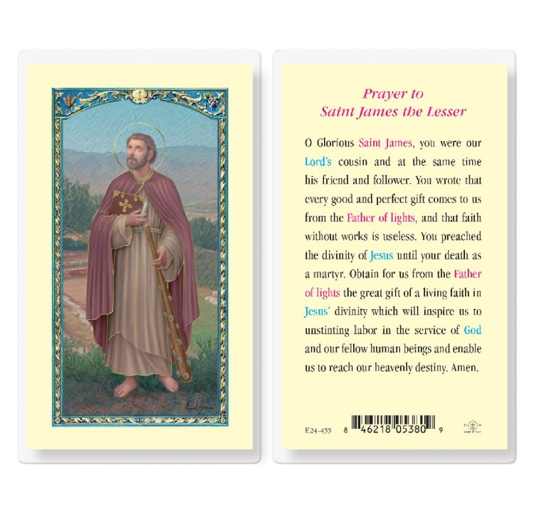 ST JAMES THE LESSER HOLY CARD