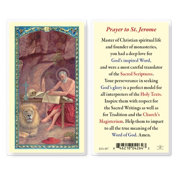 ST JEROME HOLY CARD