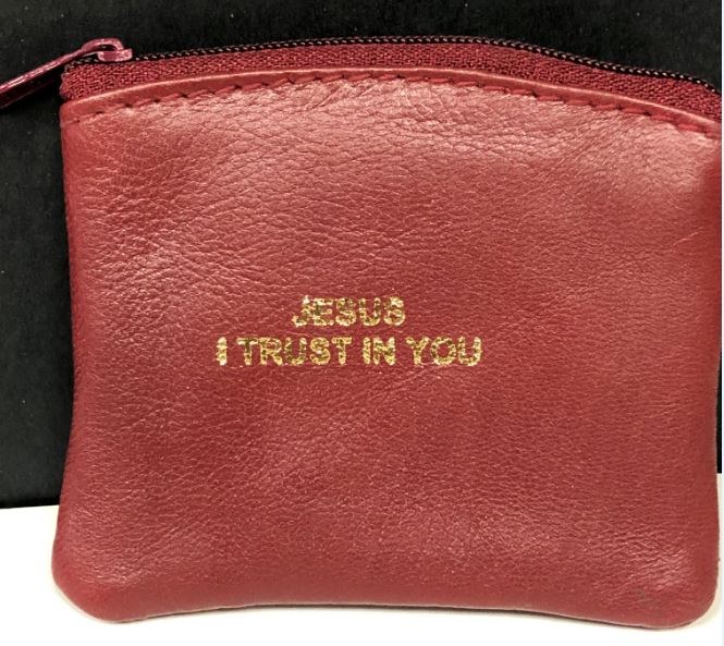 NATIONAL SHRINE OF THE DIVINE MERCY CUSTOM RED ROSARY POUCH