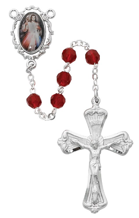 RED DIVINE MERCY ROSARY