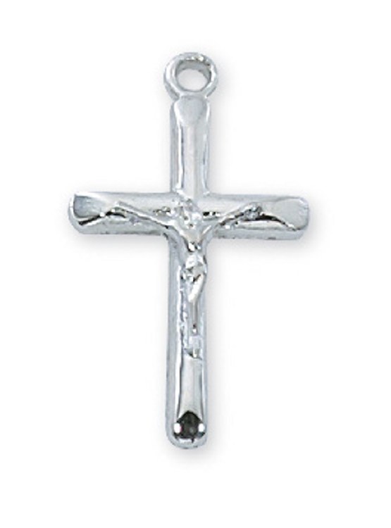RF CRUCIFIX 16-18'' ADJUSTABLE PLATINUM PLATED BRASS CHAIN