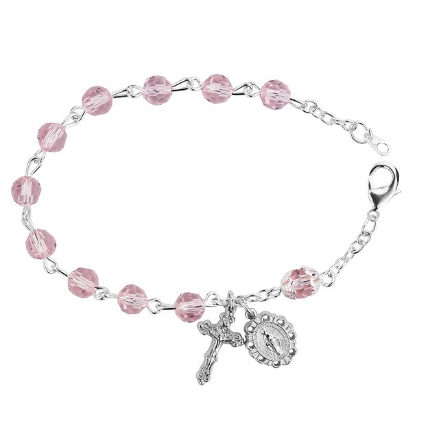 7.5'' PINK CRYSTAL BRACELET