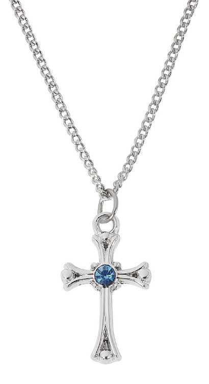 RF ZIRCON STONE CROSS ON 16-18'' ADJUSTABLE CHAIN