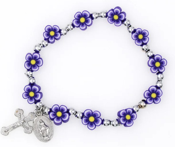 AMETHYST FIMO ROSARY BRACELET