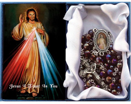 ROS GLASS RED DIVINE MERCY CTR