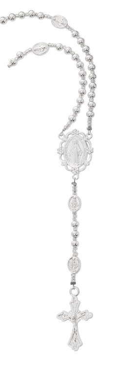 ROSARY NECKLACE ALL SILVER