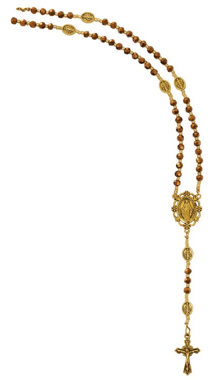 ANTIQUE GOLD ROSARY NECKLACE