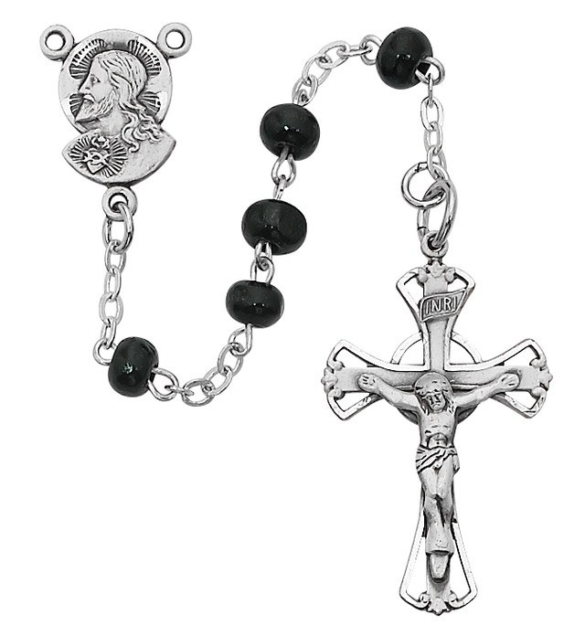 5MM BLACK GLASS ROSARY