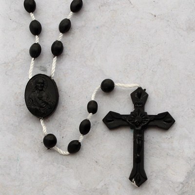 PLASTIC CORD ROSARY - BLACK - Divine Mercy Gift Shop