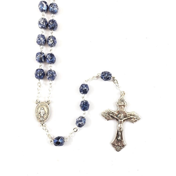 BLUE AND BLACK ROSARY