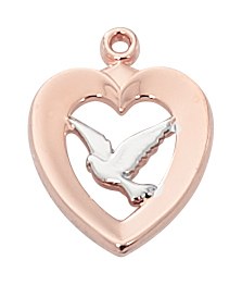 ROSE GOLD SS TWO-TONE HEART WITH DOVE