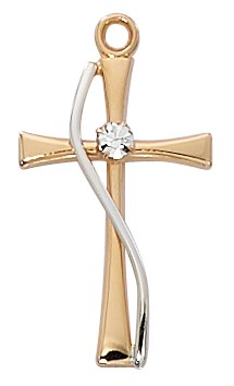 ROSE GOLD SS TWO TONE CROSS
