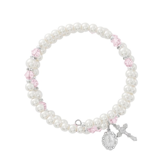 ROSE/PEARL WRAP BRACELET
