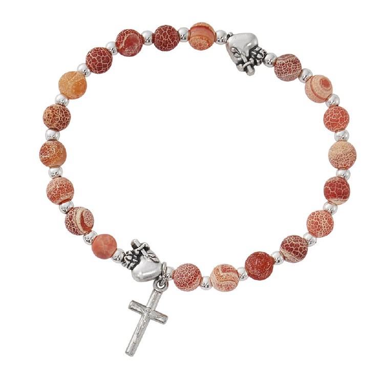 SACRED HEART STRETCH ROSARY BRACELET