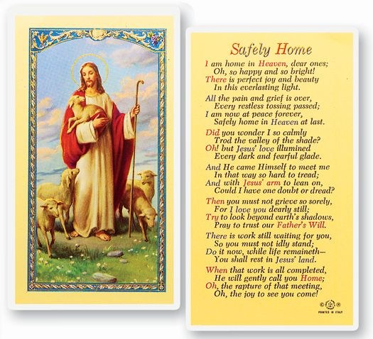 SAFELY HOME GOOD SHEPHERD PRAYER CARD
