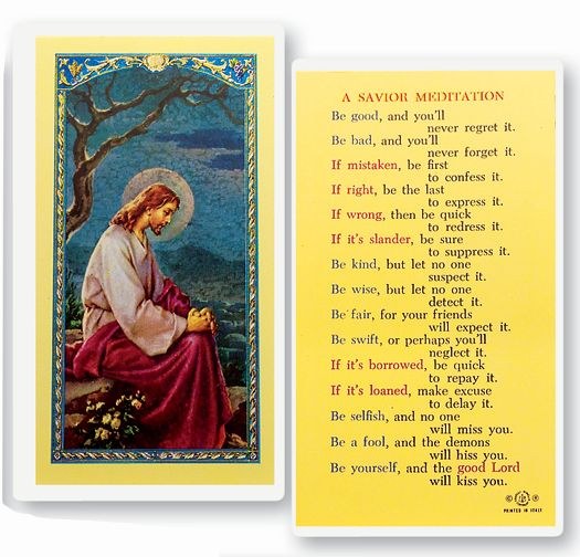 SAVIOR MEDITATION PRAYER CARD