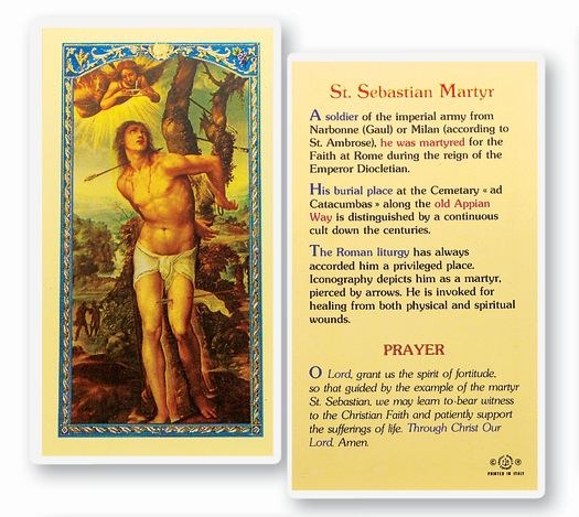 ST SEBASTIAN MARTYR PRAYER CARD