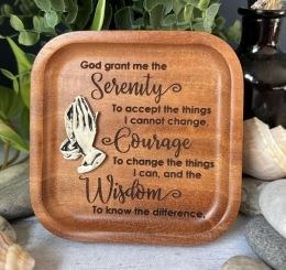 SERENITY PRAYER TRAY CEDAR