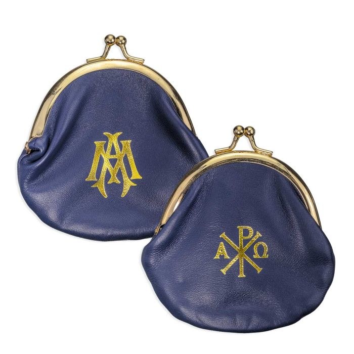 SHEEPSKIN SNAP BRASS BLUE POUCH