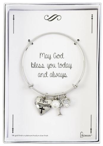 SILVER FIRST COMMUNION BRACELET