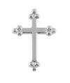 SILVER BUDDED CROSS LAPEL PIN