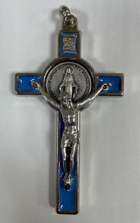 SILVER MIRACULOUS MEDAL CRUCIFIX