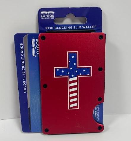 SLIM METAL WALLET FLAG CROSS