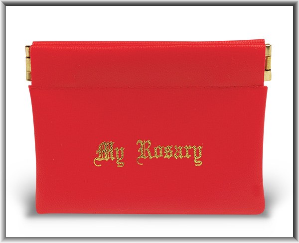 RED SNAP ROSARY CASE