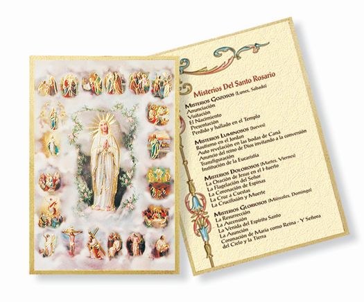 SPANISH MYSTERIES OF THE ROSARY MOSAIC PLAQUE