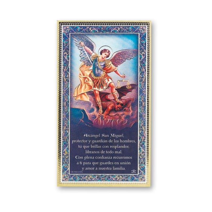 SPANISH ST MICHAEL WOOD PLAQUE
