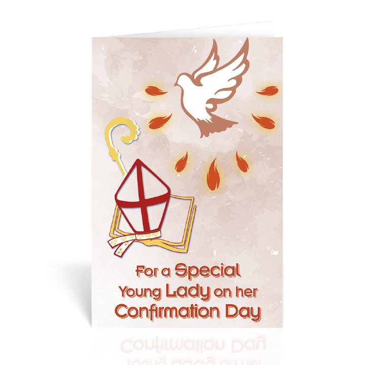 HOLY SPIRIT WITH STAFF MITRE CONFIRMATION CARD