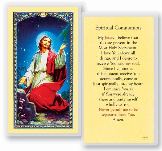 SPIRITUAL COMMUNION PRAYER CARD