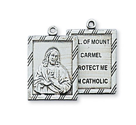 SS 2PC SCAPULAR MEDAL 18&quot; CHAIN
