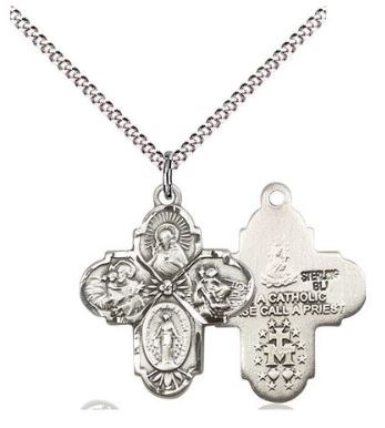 SS 4-WAY MEDAL 18" CHAIN
