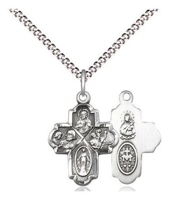 SS 4-WAY MEDAL CHAIN 18"SMALL
