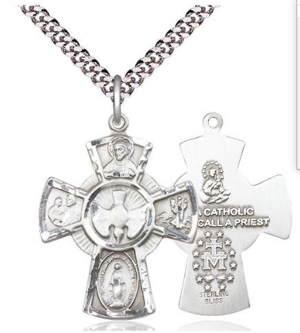 SS 5-WAY MEDAL 24" CHAIN