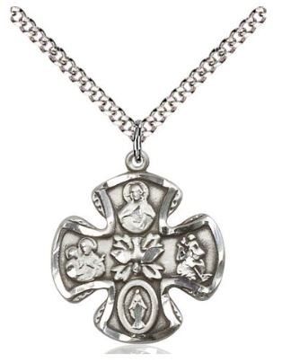SS 5-WAY MEDAL LITE CHAIN 20"