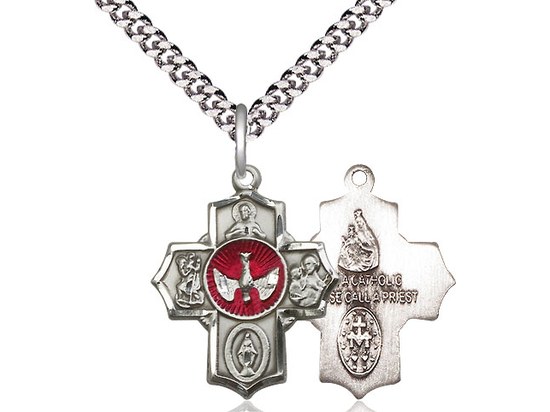 SS 5WAT RED ENAM MEDAL 18''