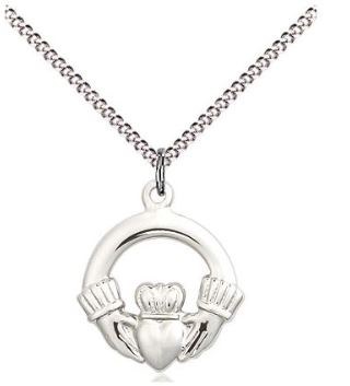 SS CLADDAGH MEDAL CURB CHAIN
