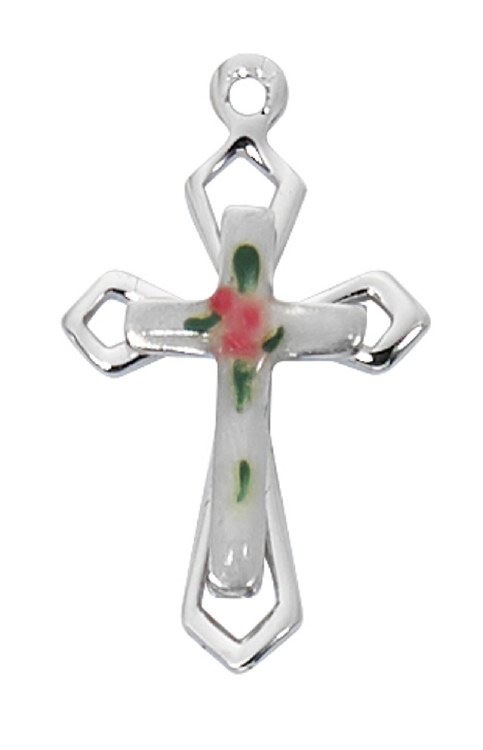 STERLING SILVER CLOISONNE CROSS