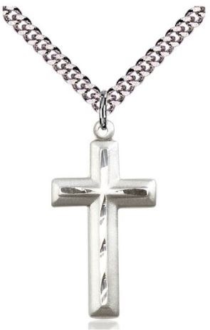 SS CROSS ON CROSS 18" CHAIN