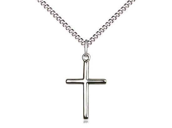 STERLING SLVER POLISHED CROSS WITH 18'' CHAIN