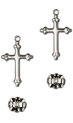 SS CROSS POST EARRING