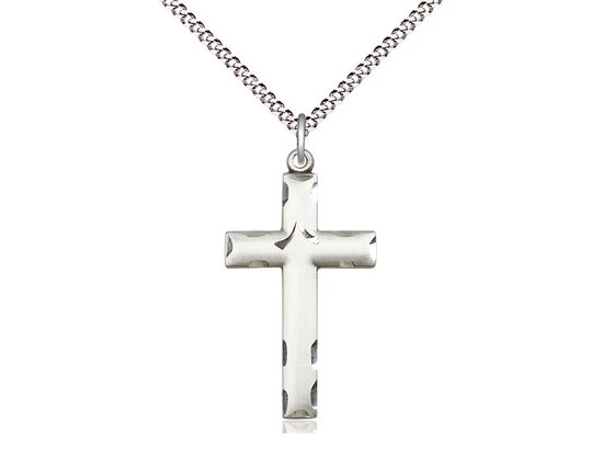 STERLING SILVER SMOOTH CROSS 18'' CHAIN