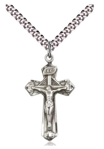 SS CRUCIFIX ENGRAVED 18" CHAIN